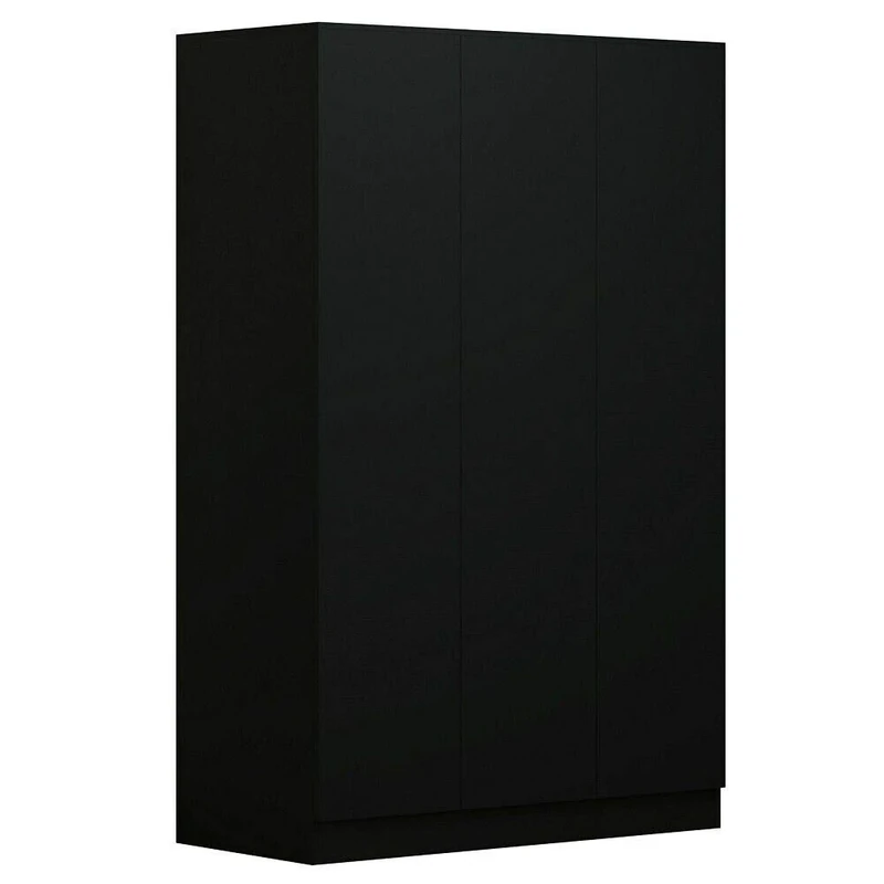 FWStyle Matt Black 3 Door Push to Open & Soft Close No Handle Wardrobe - Modern Bedroom Storage Furniture…