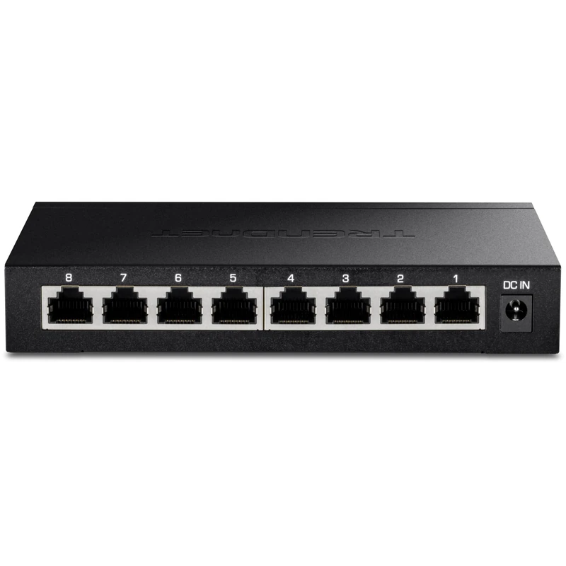 TRENDnet 8-Port Unmanaged 2.5G Gaming Switch, 8 x 2.5GBASE-T Ports, 40Gbps Switching Capacity, Backwards Compatible with 1000Mbps Devices, Fanless, Wall Mountable, Lifetime Protection, Black, TEG-S380