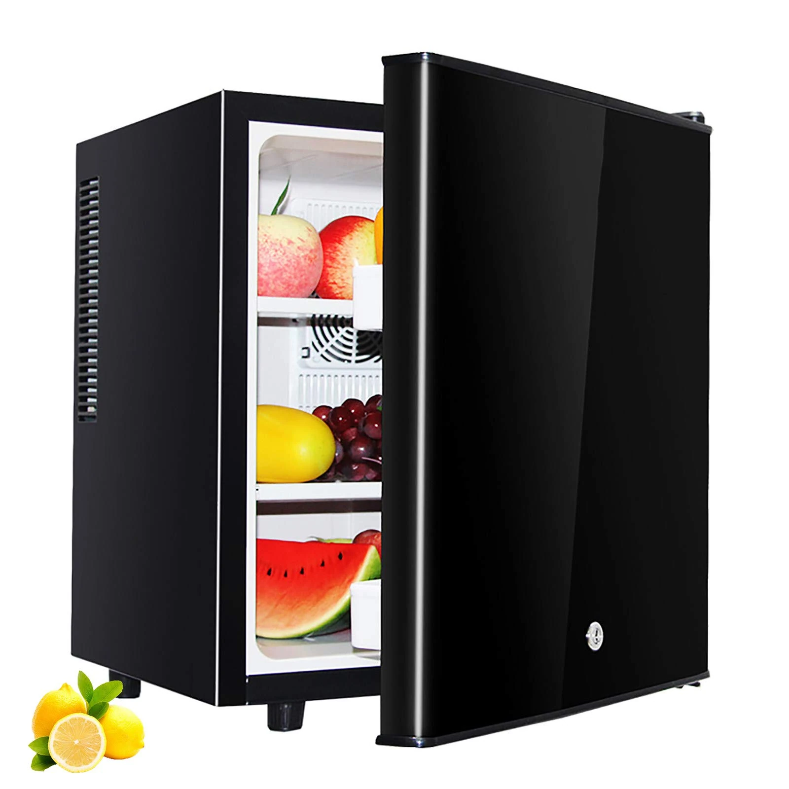 30L Mini Fridges, Upright Cosmetics Fridge Table Top Large Capacity Refrigerator, LED Light + Lock & Key, Low Noise, Low Energy A+, Fast Cooling, for Home,Hotel,Bar,Dorms,Apartment,Office,B