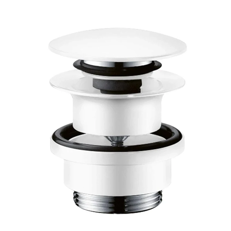 hansgrohe Push-Open Drain Fitting for Basin and Bidet Mixer Taps Matt White
