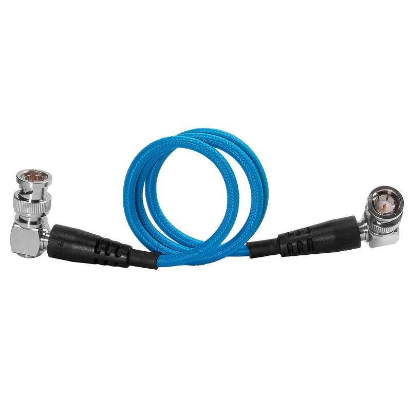 KONDOR BLUE 12G SDI Shielded Right Angle Slim Flexible Video Cable for 4K 60p Cameras, Monitors, and Transmitters | Compatible with RED Komodo, V-Raptor, URSA 12K and More