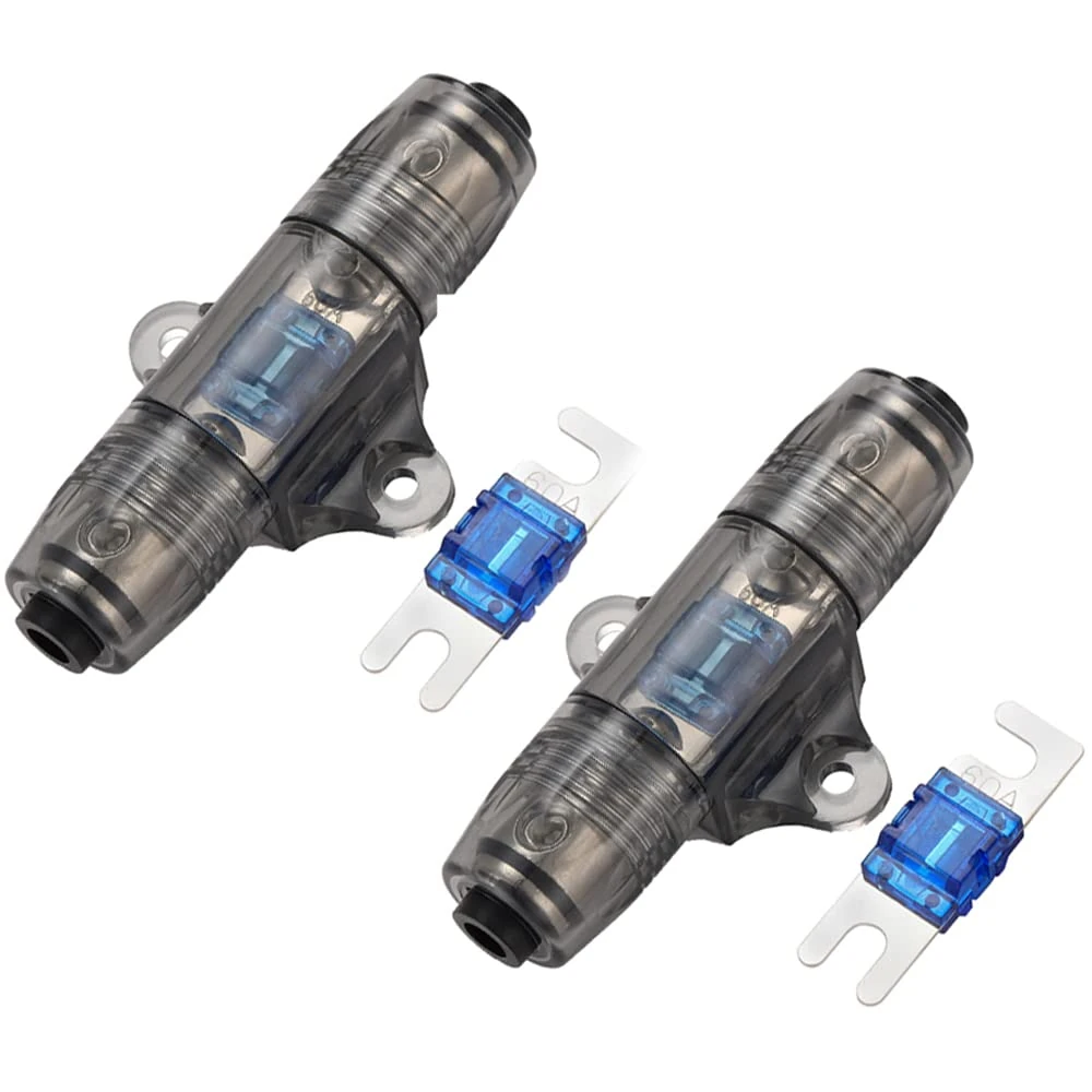 Greluma 2 Pcs 6-10 Gauge AWG in-Line ANL Fuse Holder with 2 Pcs 60 Amp Fuse