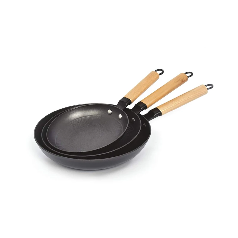 Qulinart by Brandt - Ultra Light Cast Iron Frying Pan with Non-Stick Honeycomb Layer (Set of 20-24 & 28 cm) - Image 1