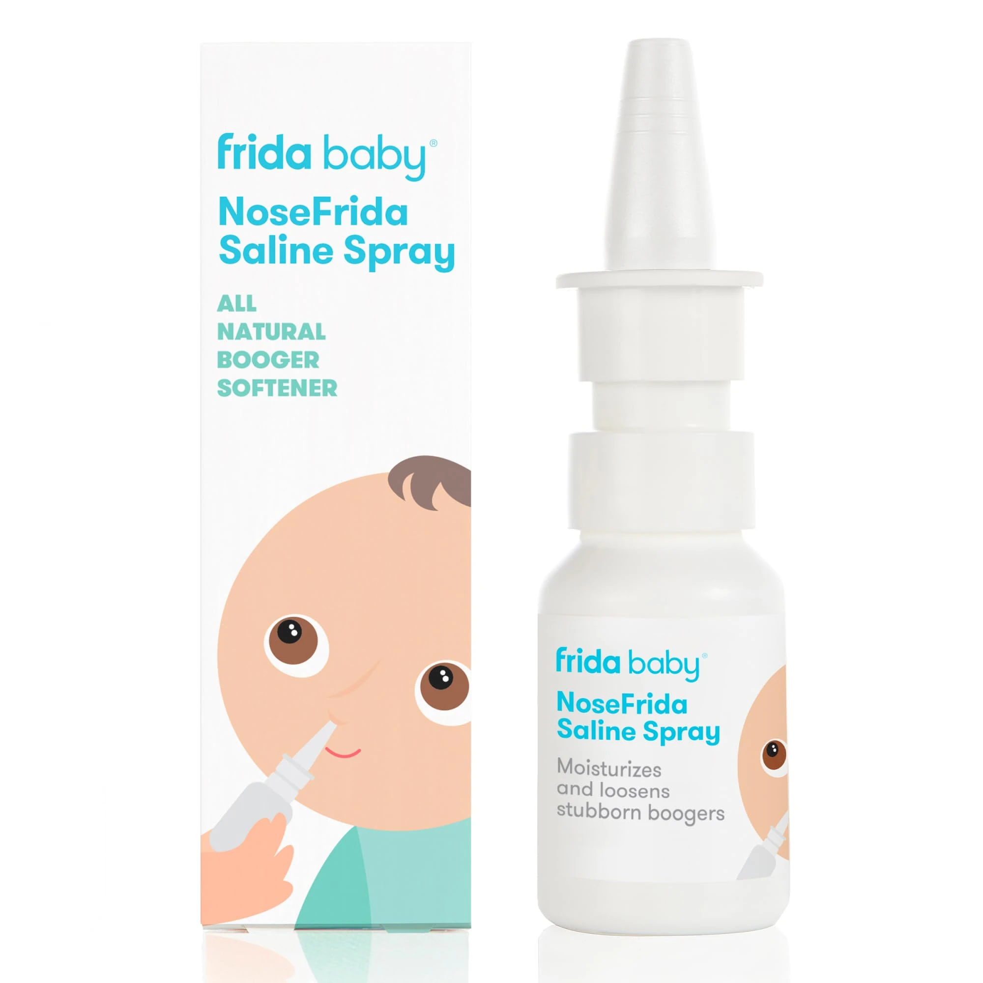 Frida Baby NoseFrida Saline Nasal Spray, All Natural Spray to Soften Nasal Passages and Ease Congestion, Gentle and Safe for Newborns, Babies and Kids, 20ml