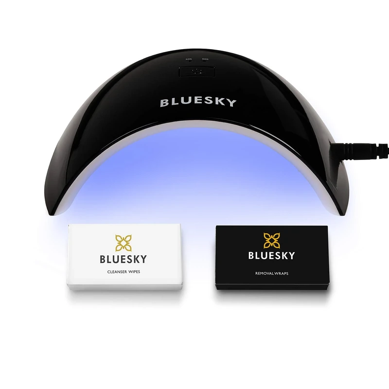 Bluesky Gel Nail Polish Starter Kit with Professional 24W Uv Led Lamp, Acetone Remover Wraps X 100, Cleanser Wipes X 100