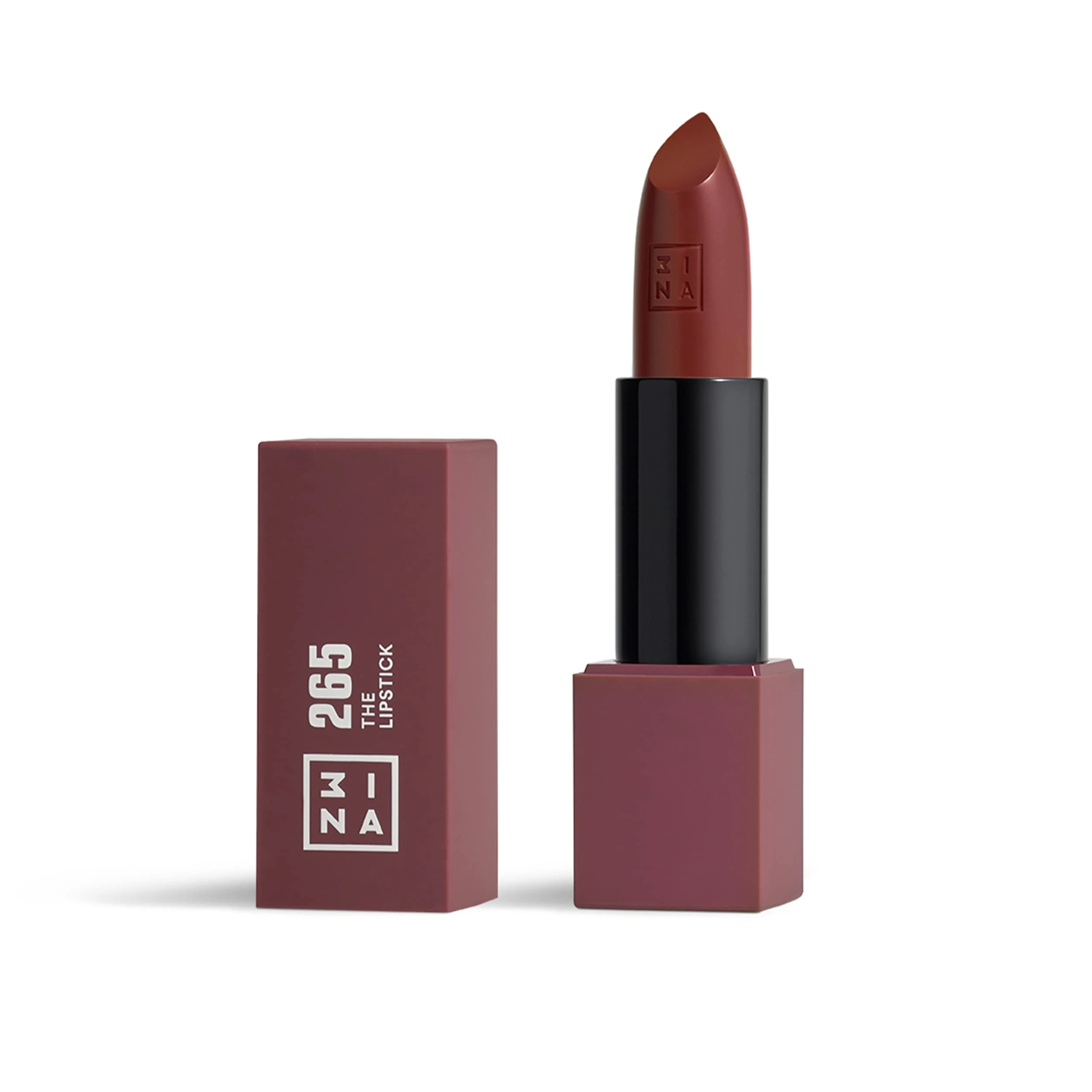 3INA MAKEUP - The Lipstick 265- Brown Lipstick with Vitamin E & Shea Butter to Nourish the Lips - Long Lasting Lip Colour with Matte Finish and Creamy Texture - Vegan - Cruelty Free