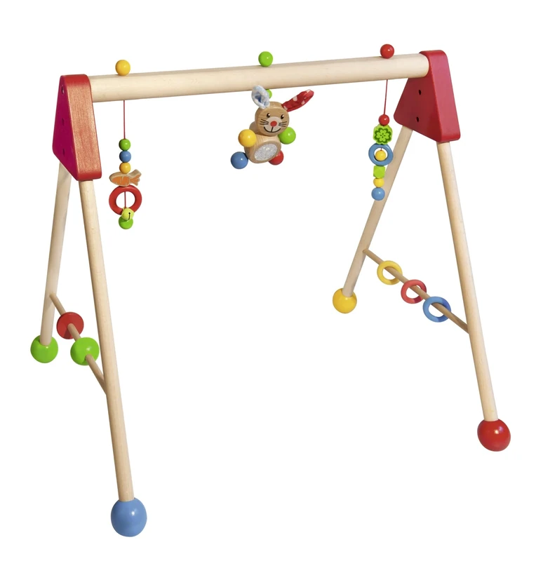 Eichhorn - Baby play arch with rabbit motif, height adjustable in 3 levels, made from 100% FSC certified beech wood, made in Germany, unassembled, from 3 months