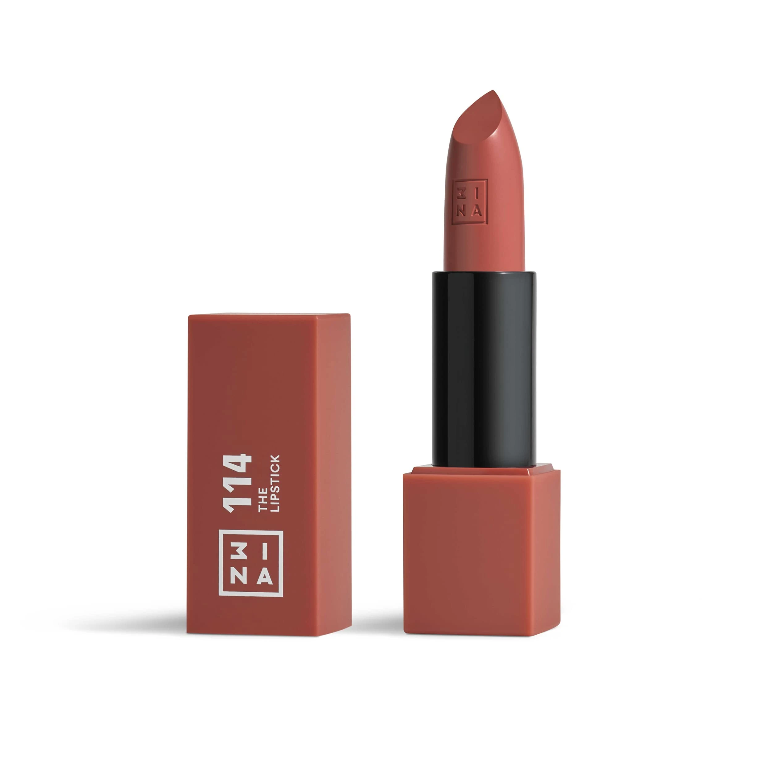3INA MAKEUP - The Lipstick 114- Light Brown Lipstick with Vitamin E & Shea Butter to Nourish the Lips - Long Lasting Lip Colour with Matte Finish and Creamy Texture - Vegan - Cruelty Free