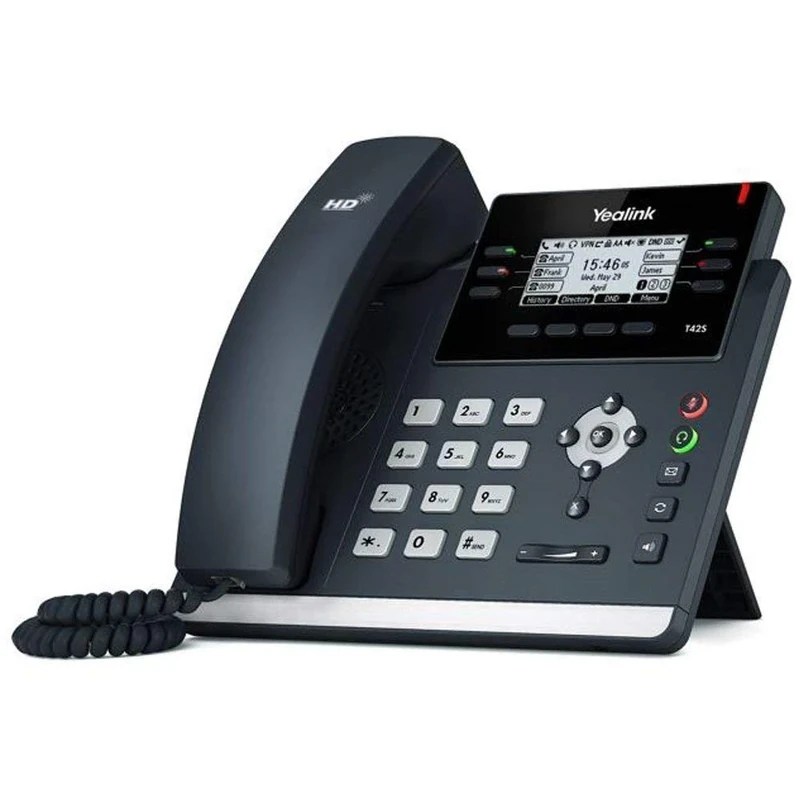 Yealink SIP-T42S IP phone Black Wired handset LCD 12 lines (Renewed)