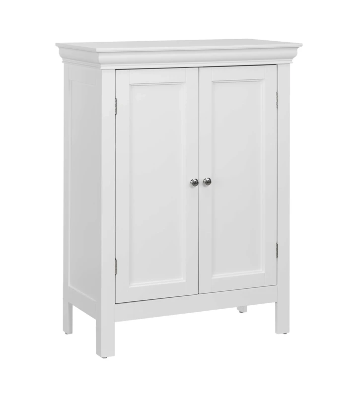 Teamson Home Stratford Bathroom Floor Cabinet White ELG-676 With 2 Shelves