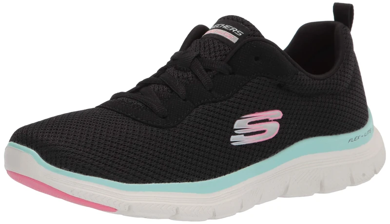 Skechers Sport Flex Appeal 4.0 Brilliant View Women's Sneaker 7.5 C/D US Black-Black