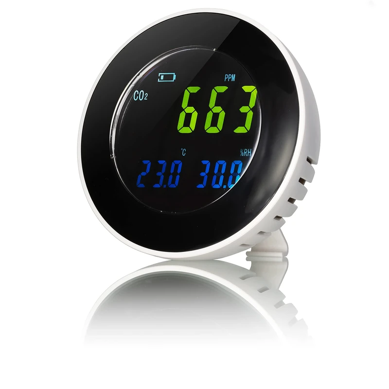 Bresser CO2 Meter Air Quality with Data Logger for Carbon Dioxide Concentration, Temperature and Humidity, Ventilation Recommendations - Image 1