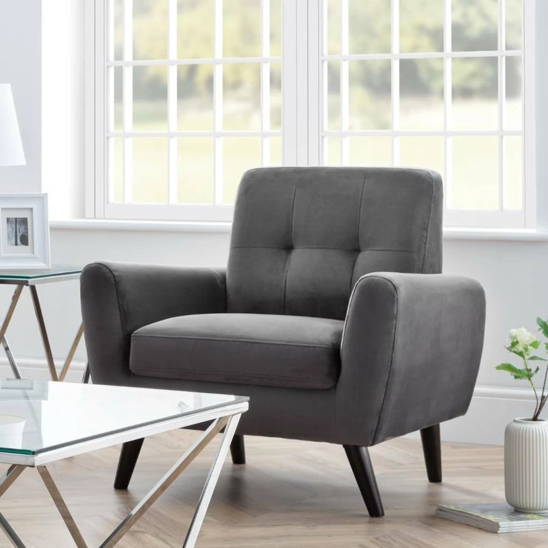 Julian Bowen Monza Chair - Dark Grey Arm Chairs