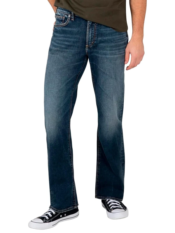 Silver Jeans Men's Craig Easy Fit Bootcut Jeans, Deep Dark Rinse, 33W 30L UK