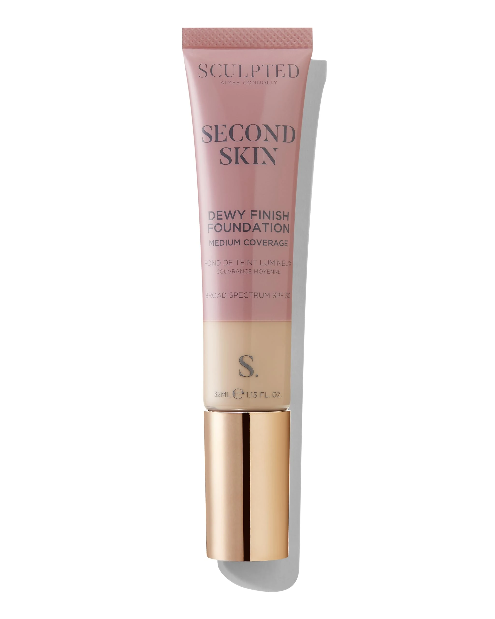 Second Skin Dewy Liquid Face Foundation from Sculpted by Aimee - 32ml Buildable, Medium Coverage Foundation with Dewy Finish, Hyaluronic Acid, Collagen Boosting Formula, SPF 50, (Light 3.0)