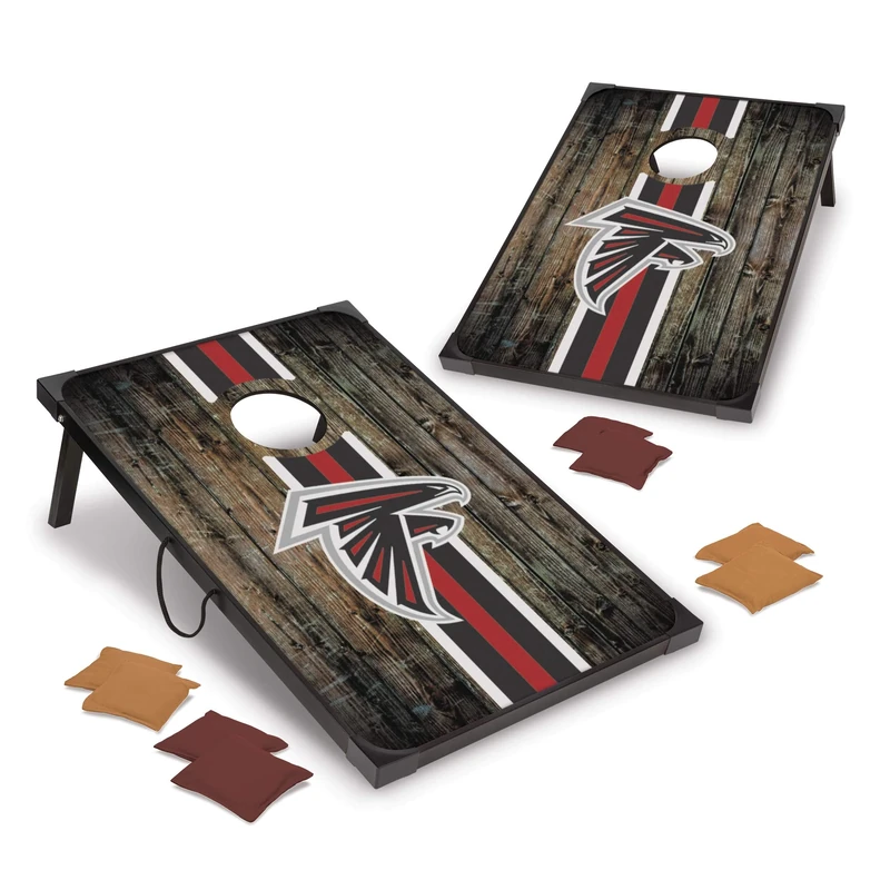 Wild Sports NFL Atlanta Falcons 2' x 3' MDF Deluxe Cornhole Set - with Corners and Aprons, Team Color