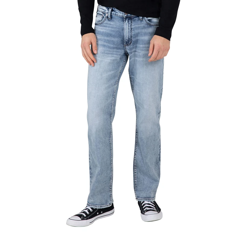 Silver Jeans Co. Men's Grayson Easy Fit Straight Leg Jeans, Medium Eco Fabric, 38W x 34L - Image 1