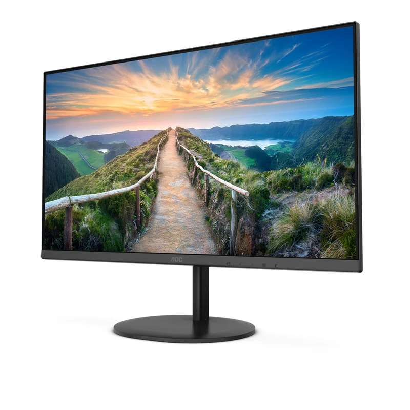 AOC Q27V4EA - 27 Inch QHD Monitor, 75Hz, 4ms, IPS, Adaptive Sync, Speakers, FlickerFree (2560x1440 @ 75Hz, 250cd/m², HDMI 1.4 x 1, DisplayPort 1.2 x 1 ), black