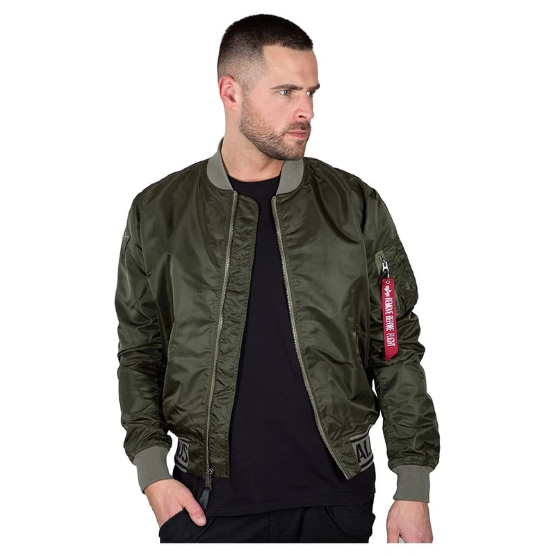 Alpha Industries Men's MA-1 LW AR Bomber Jacket, Dark Olive, XL