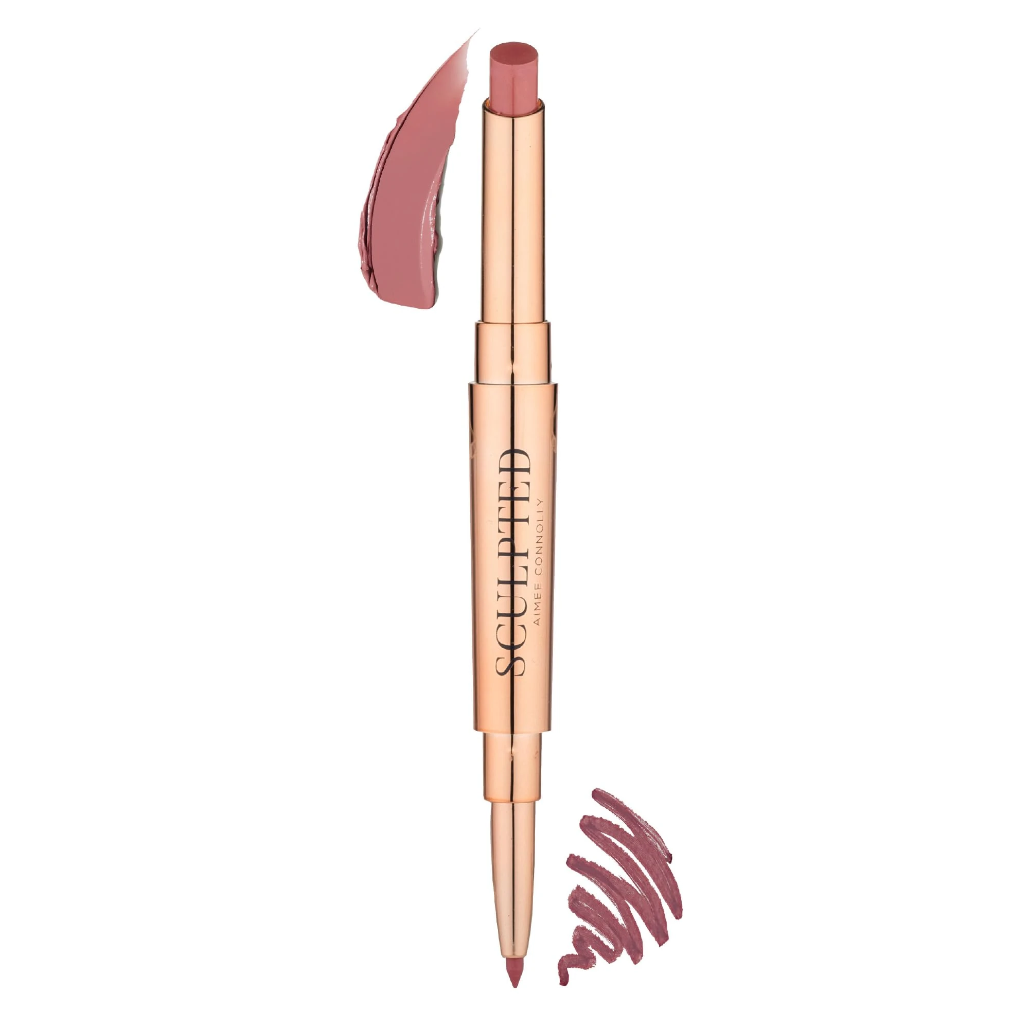 Lip Duo 2-in-1 Lipstick & Liner from Sculpted by Aimee (Mauve Match) - Travel-Friendly, Double-Ended Lip Duo to Sculpt, Shape & Colour Lips