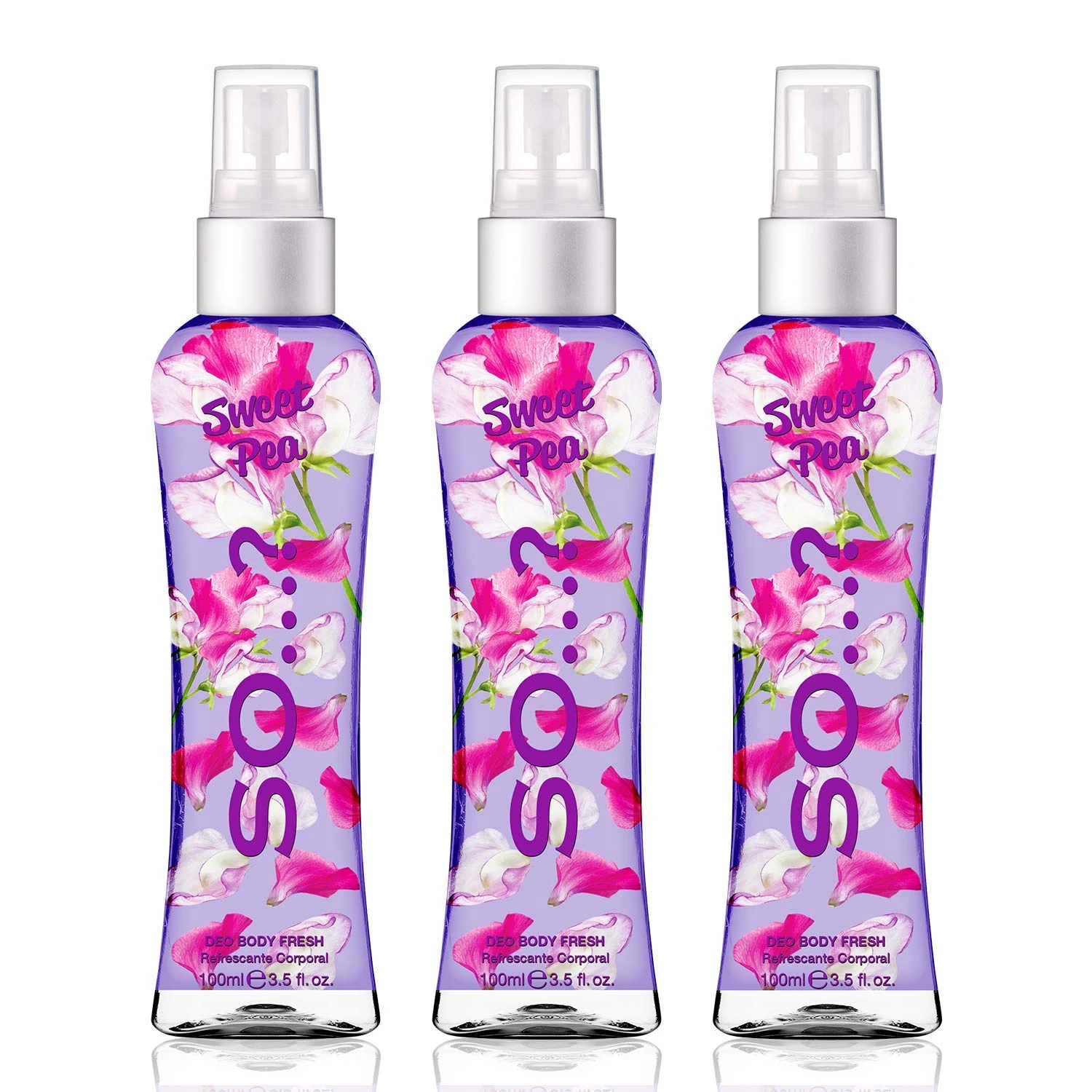 Body Mist by So…? Womens Sweet Pea Body Mist Fragrance Spray 100ml Bundle (Pack of 3)