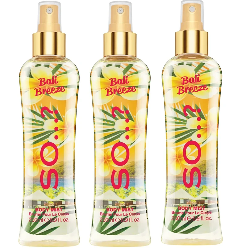 So…? Summer Escapes Womens Bali Breeze Body Mist Fragrance Spray 200ml Bundle (Pack of 3)