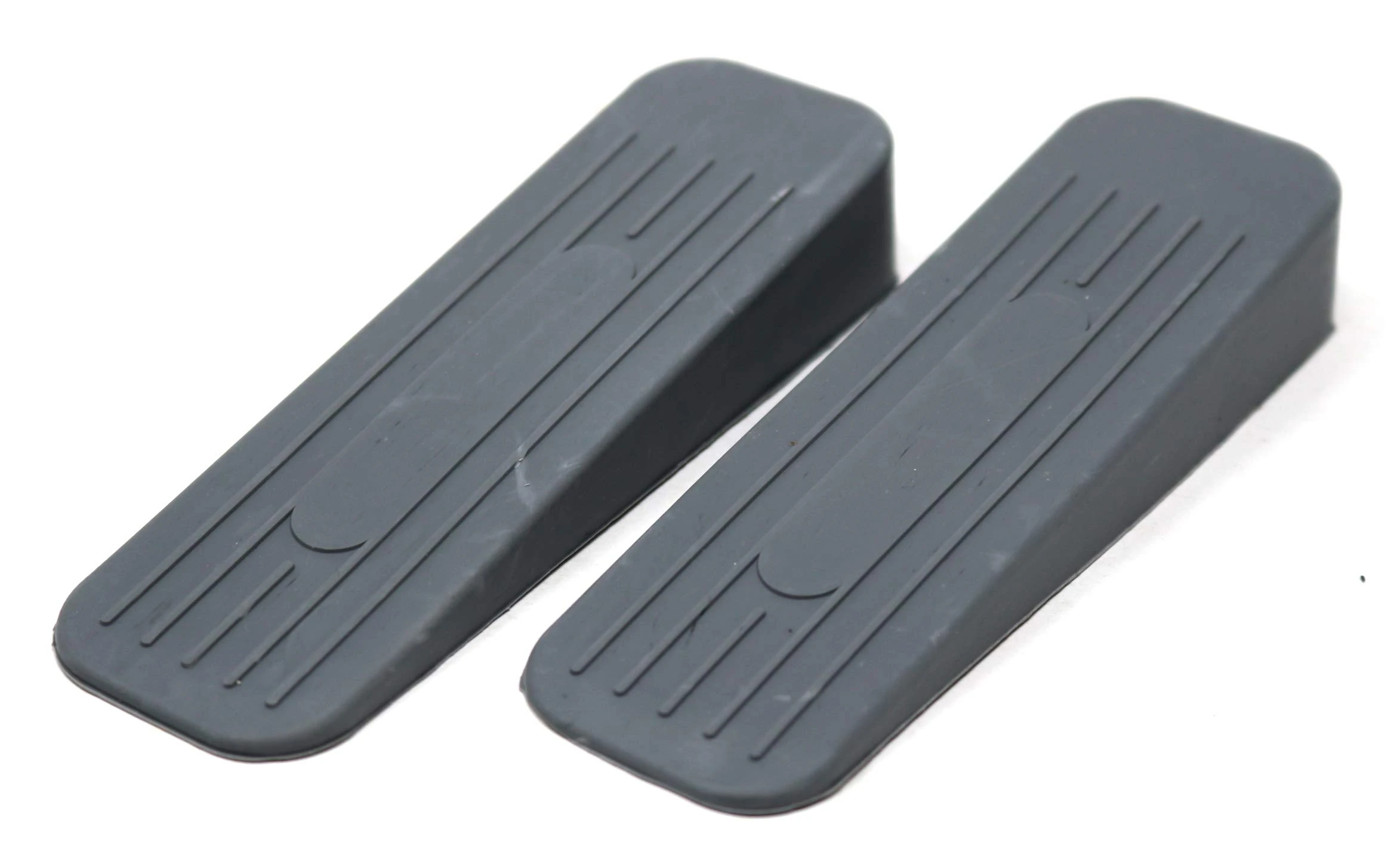 fiXte Deluxe Heavy Duty Non-Slip Rubber Door Wedge Stopper (2, Dark Grey)