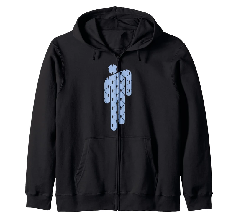 Billie Eilish Official Blue Blohsh Zip Hoodie