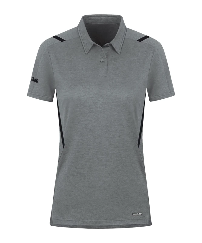 JAKO Women's Polo Shirt Challenge, Mottled Stone Grey/Black, 44 (EU)