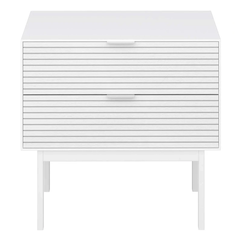 Steens White Wide Wooden Bedside Table - Image 1