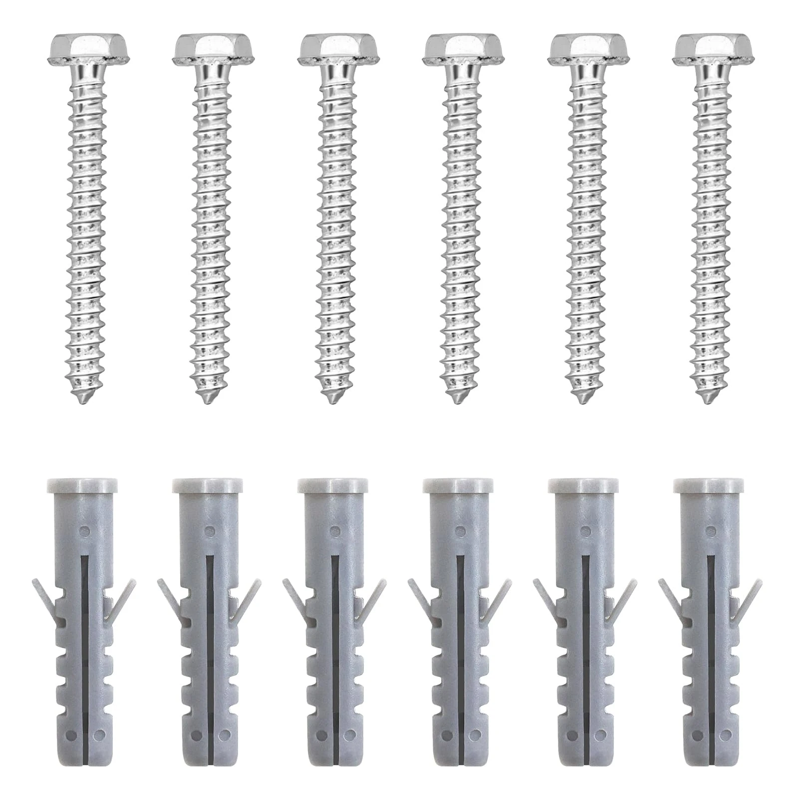 ELIVED Lag Bolt Kit for Mounting TV Wall Bracket into Wood or Concrete Wall, Sturdy Anchors Included, High Strength Lag Bolt, Mount TV Wall Mount into Brick Wall with Wall Plugs, EV034