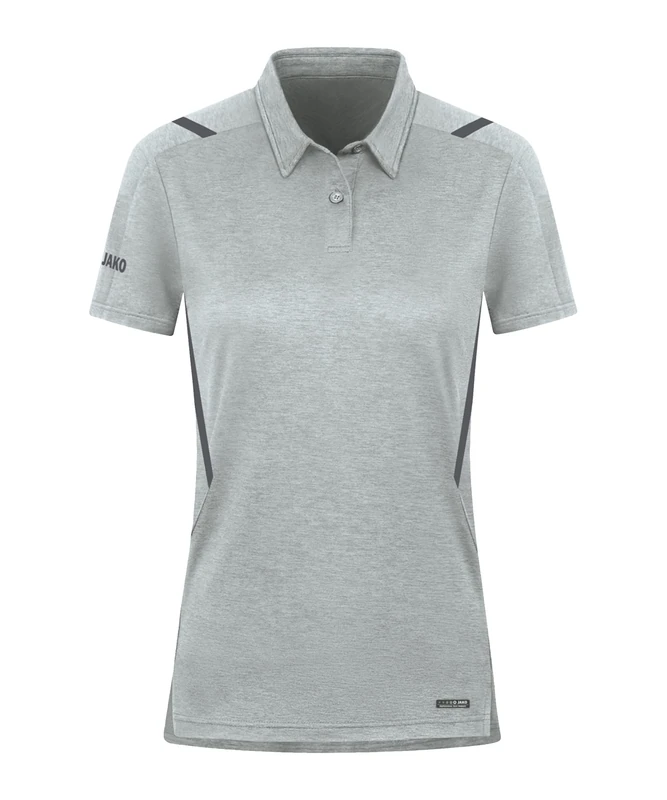 JAKO Women's Polo Shirt Challenge, Light Grey Mottled/Anthracite Light, 34 (EU)
