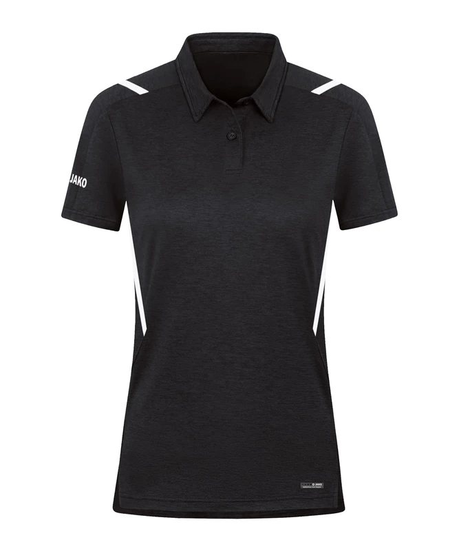 JAKO Women's Polo Shirt Challenge, Black Mottled/White, 34 (EU)
