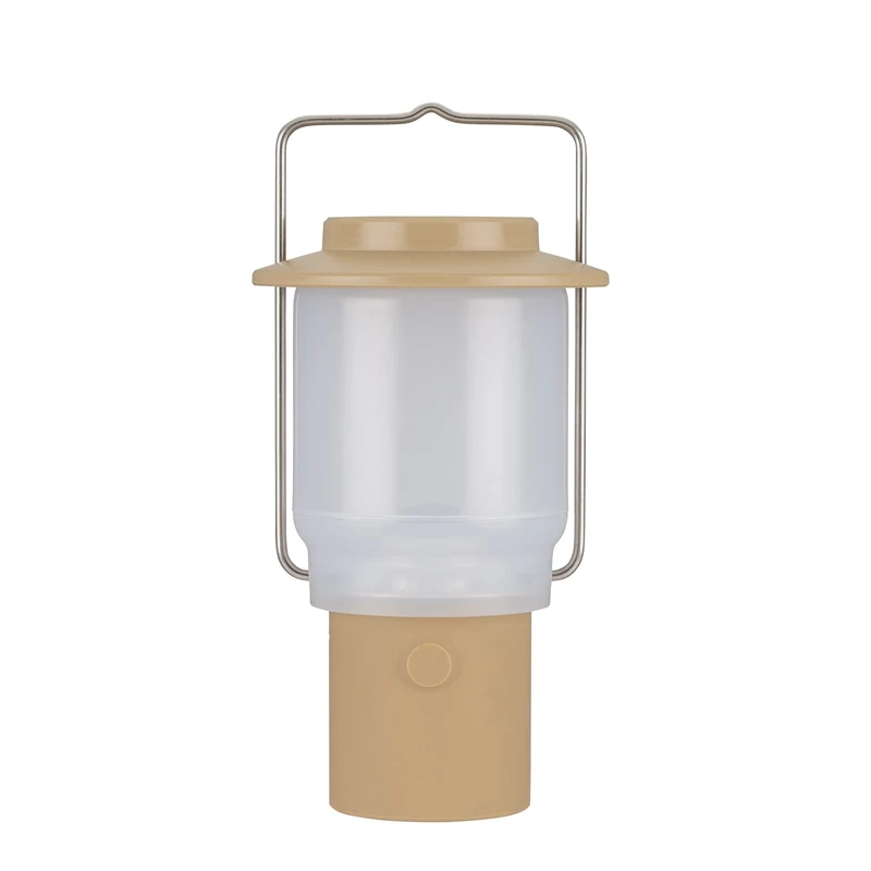 Snow Peak Home & Camp Lantern, Khaki, Lightweight Rechargeable Dimmable Light with Adjustable Handle for Camping, Outdoors and Home