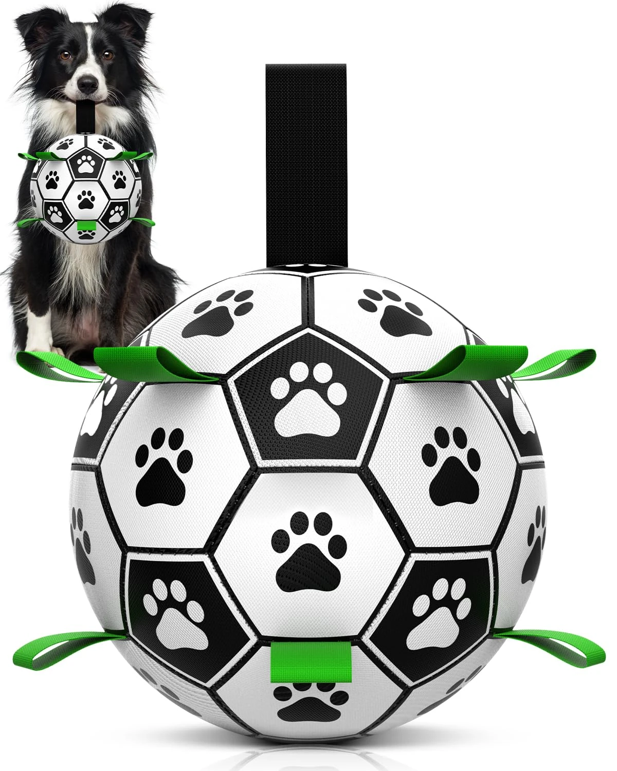 HETOO Interactive Dog Football Toys with Webbing, Durable Dog Water Balls for Small Medium Breed, Indoor & Outdoor (6 Inch)