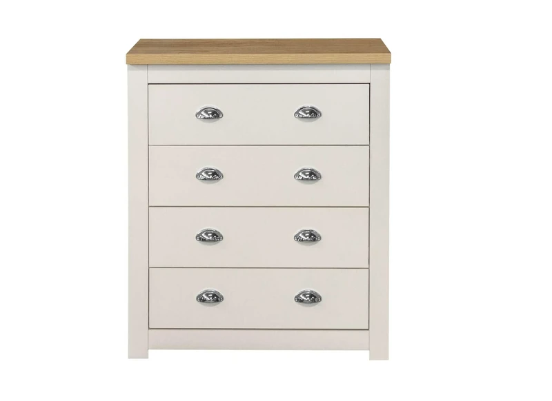 Birlea Highgate 4 Drawer Chest Cream & Oak Effect