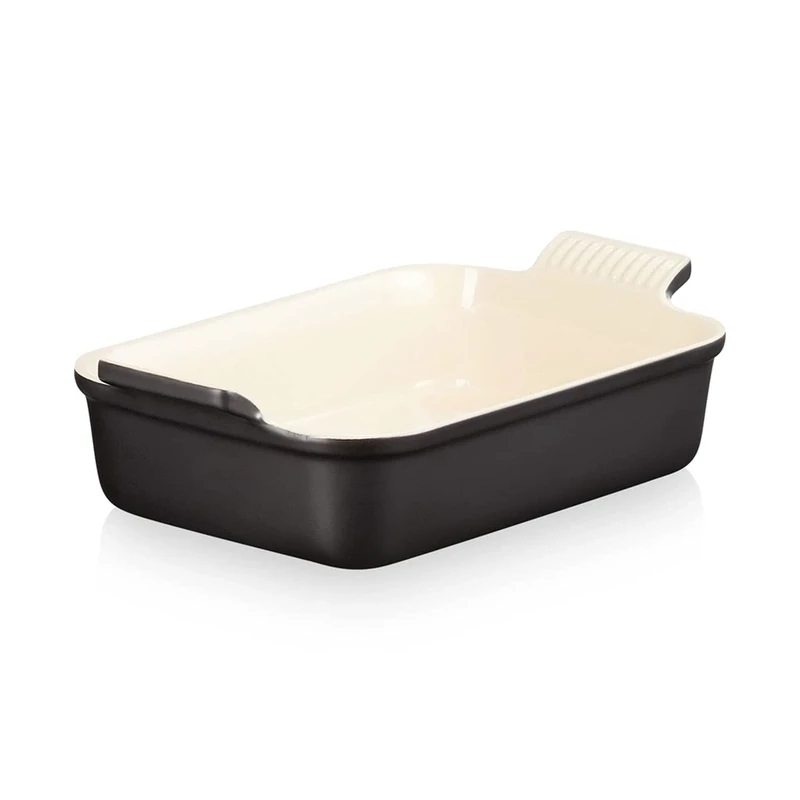 Le Creuset Heritage Rectangular Dish, Stoneware, 26 cm, 2.4 litres, Matte Black, 71102260000001