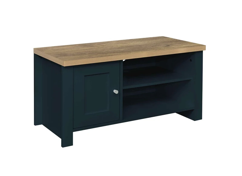 Birlea Highgate Small TV Unit Navy Blue & Oak Effect