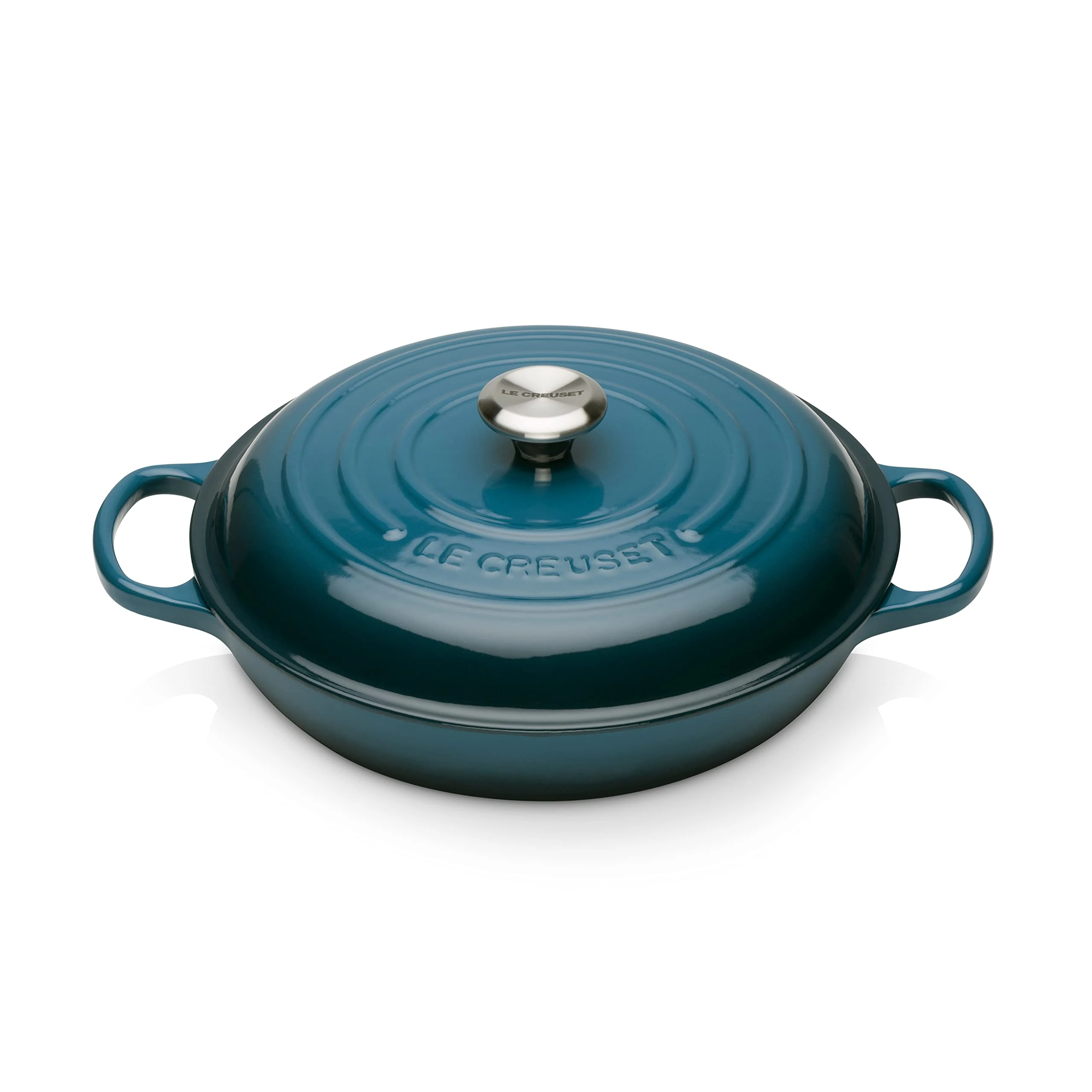 LE CREUSET Signature Sh.Casserole/braiser 26cm Deep Teal SS Knob
