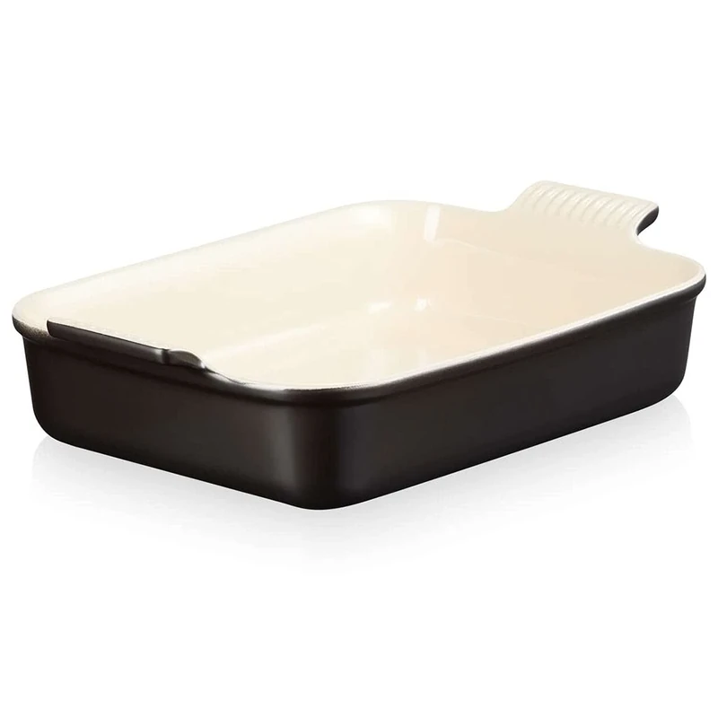 Le Creuset Heritage Rectangular Dish, Stoneware, 32 cm, 2.31 kg, Matte Black, 71102320000001