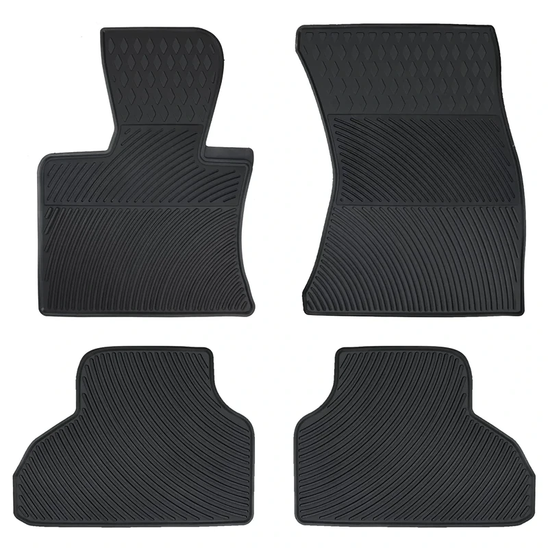 Matericuo Car Floor Mats Custom Fit for BMW X5 F15 2014-2018,X6 F16 2015-2019 Full Black Rubber Auto Liner Mats All Weather Protection Heavy Duty Odorless