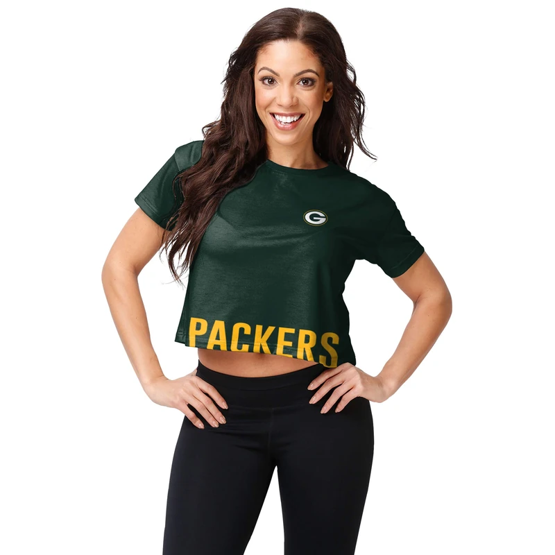 FOCO Women's Wordmark Crop Top Fashion Shirt, Bottom Line, Medium - Image 1