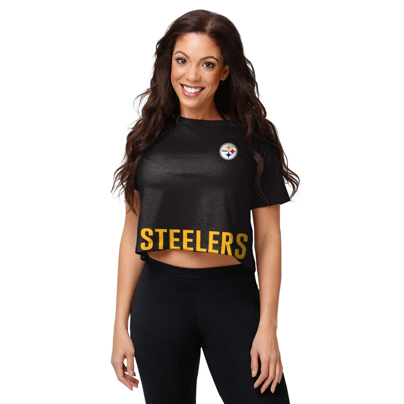 FOCO Women's T-Shirt Steelers, Bottom Line, Medium