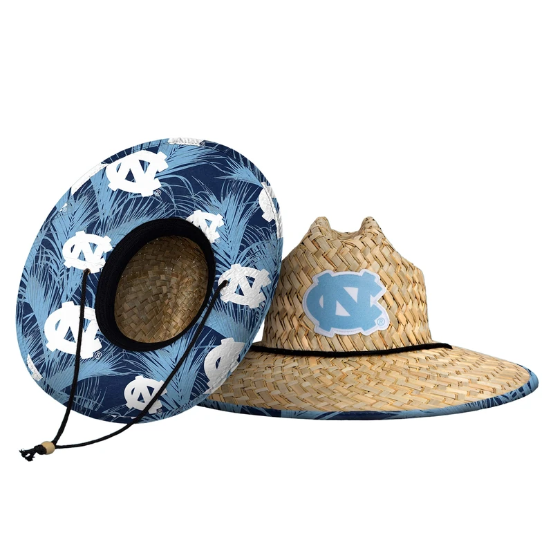 FOCO Men's NCAA College Team Logo Floral Lifeguard Beach Straw Sun Hat, One Size - Image 1