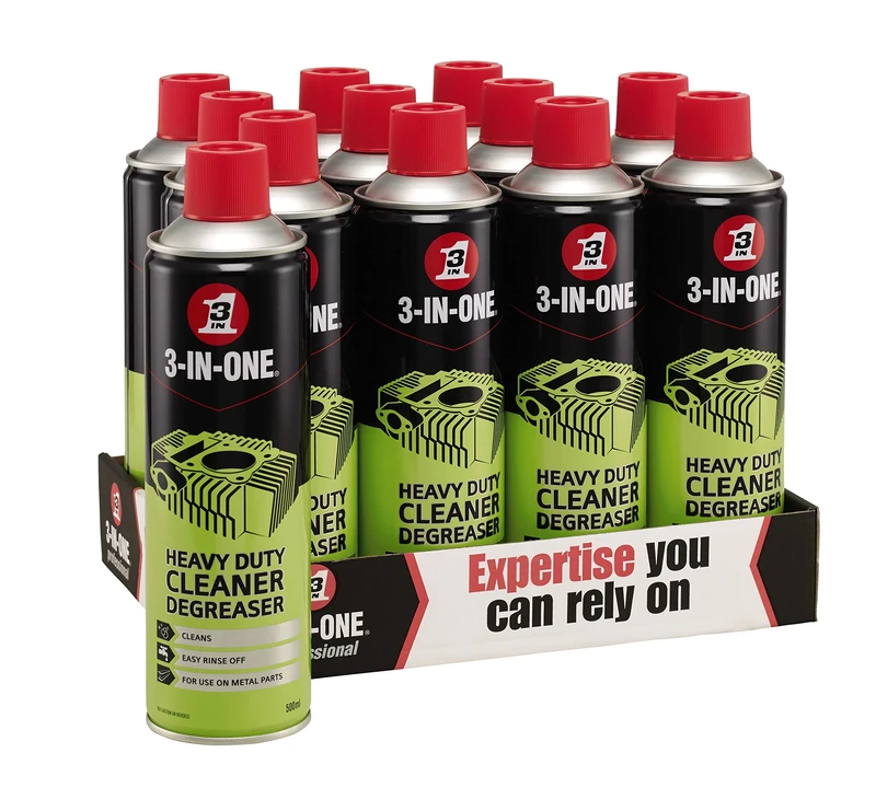 3-IN-ONE Heavy Duty Degreaser Cleaner– removes oil, grease and grime on contact with citrus foaming action (12x 500ml)