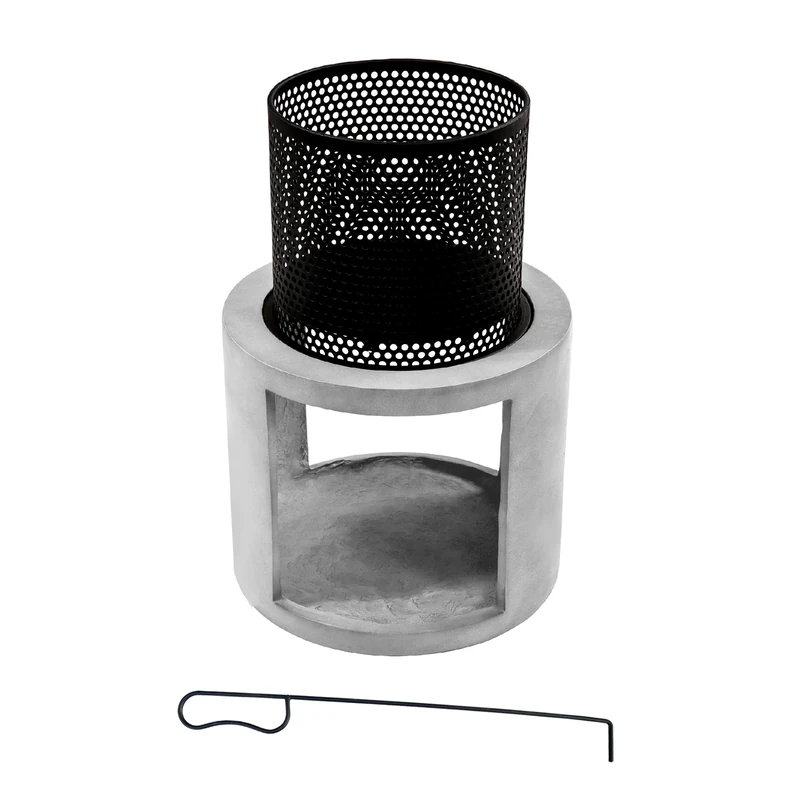 Teamson Home Garden Wood Burning Fire Pit, Outdoor Log Burner Firepit & Storage