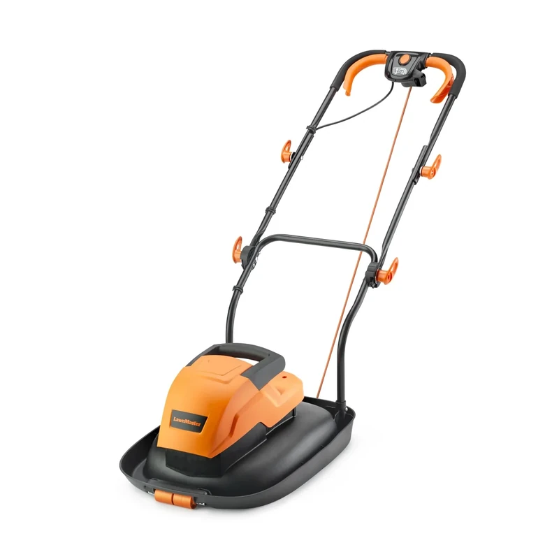 LawnMaster 33cm Hover Lawnmower with powerful 1500W motor. Lightweight, easy to push mulching hovering mower. Non-Collect Traditional Hover Mower. Collapses for easy storage. 2 year guarantee