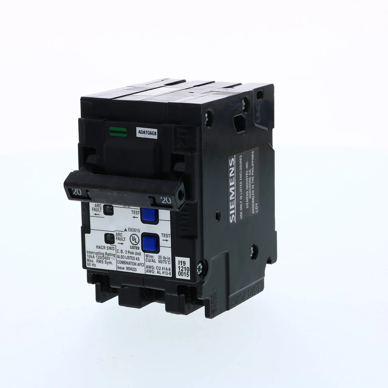 Siemens Q220AFCN 20 Amp 2-Pole Combination Type AFCI Plug-On Neutral Circuit Breaker, Black