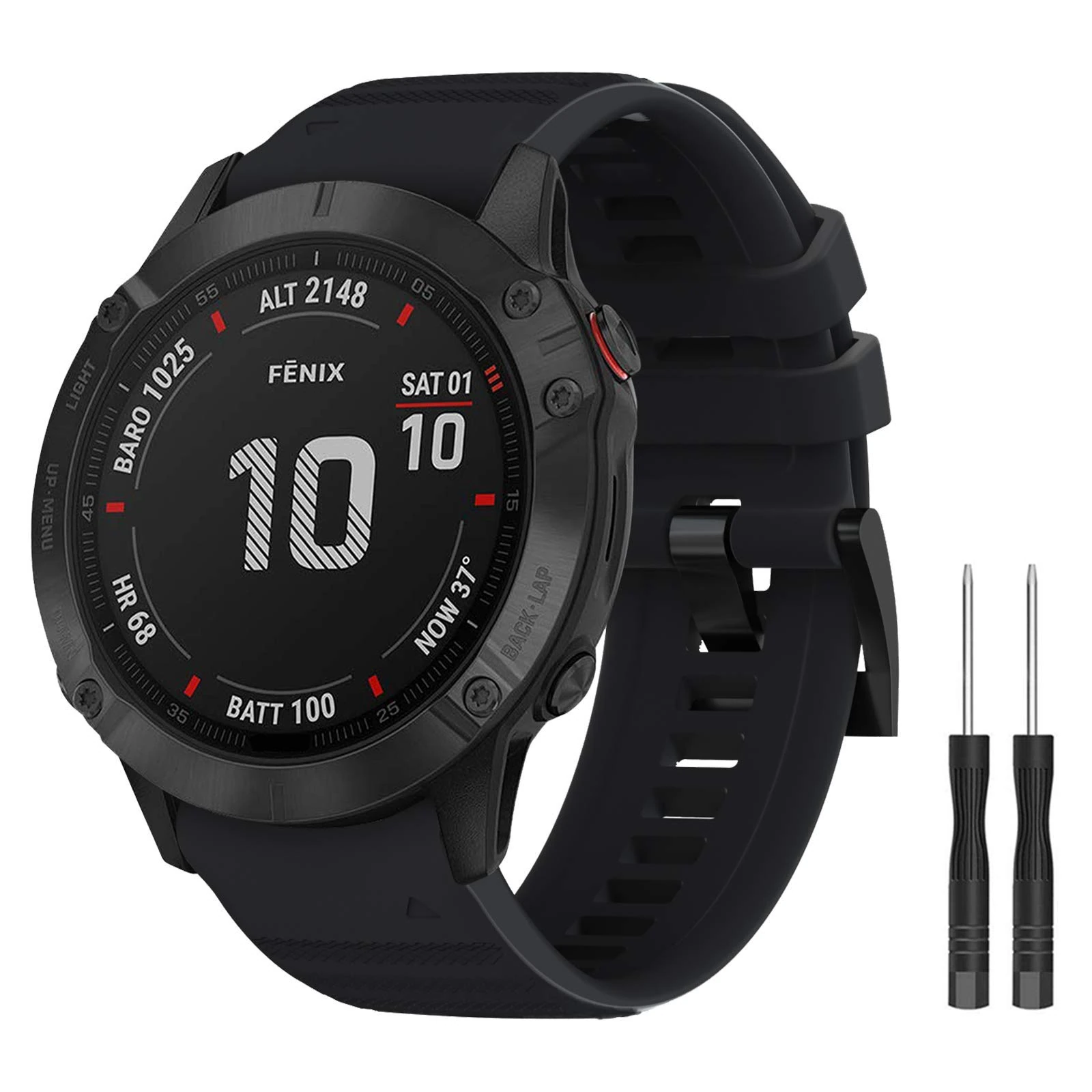 Fenix 7X/Fenix 7X Solar/Fenix 6X/Fenix 6X Pro, 26mm Replacement Silicone Band Watch Strap for Fenix 7X Sapphire Solar/Fenix 6X Pro/Fenix 5X/Fenix 5X Plus/Fenix 3/Fenix 3 HR