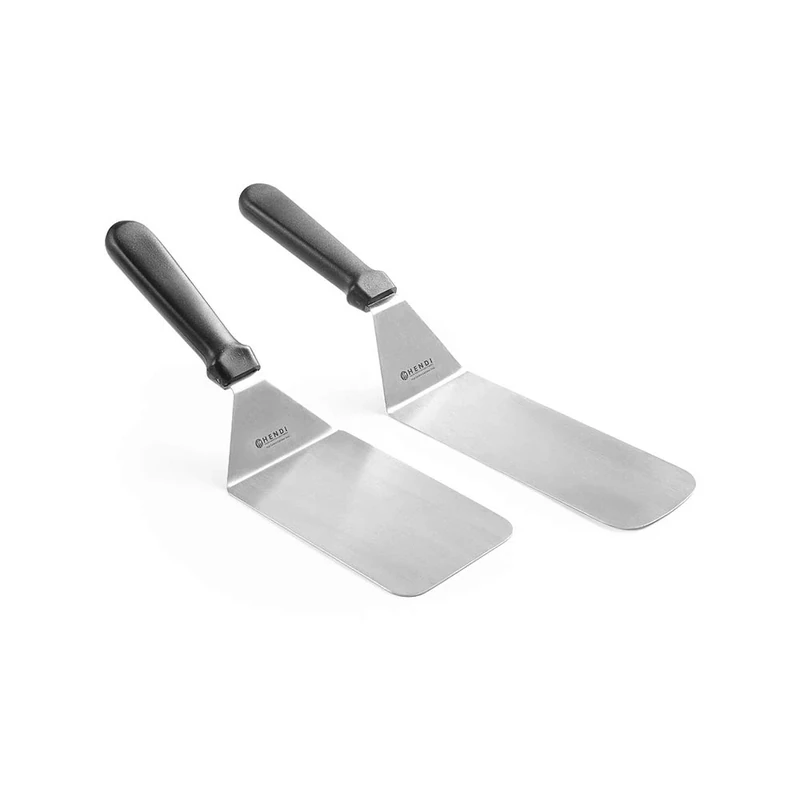 HENDI Spatula, Flexible, Hamburger Spatula, Barbecue Turner, Spatula, Angled Palette, Dishwasher Safe, Blade: 235 mm, 73 x 380 mm, Stainless Steel/Polypropylene, 48 Pieces
